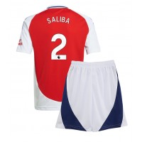 Arsenal William Saliba #2 Fußballbekleidung Heimtrikot Kinder 2024-25 Kurzarm (+ kurze hosen)